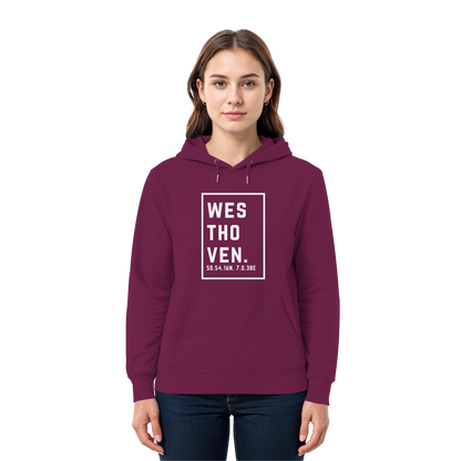 Westhoven Koordinaten (großer Druck auf der Brust) - Premium Unisex Hoodie