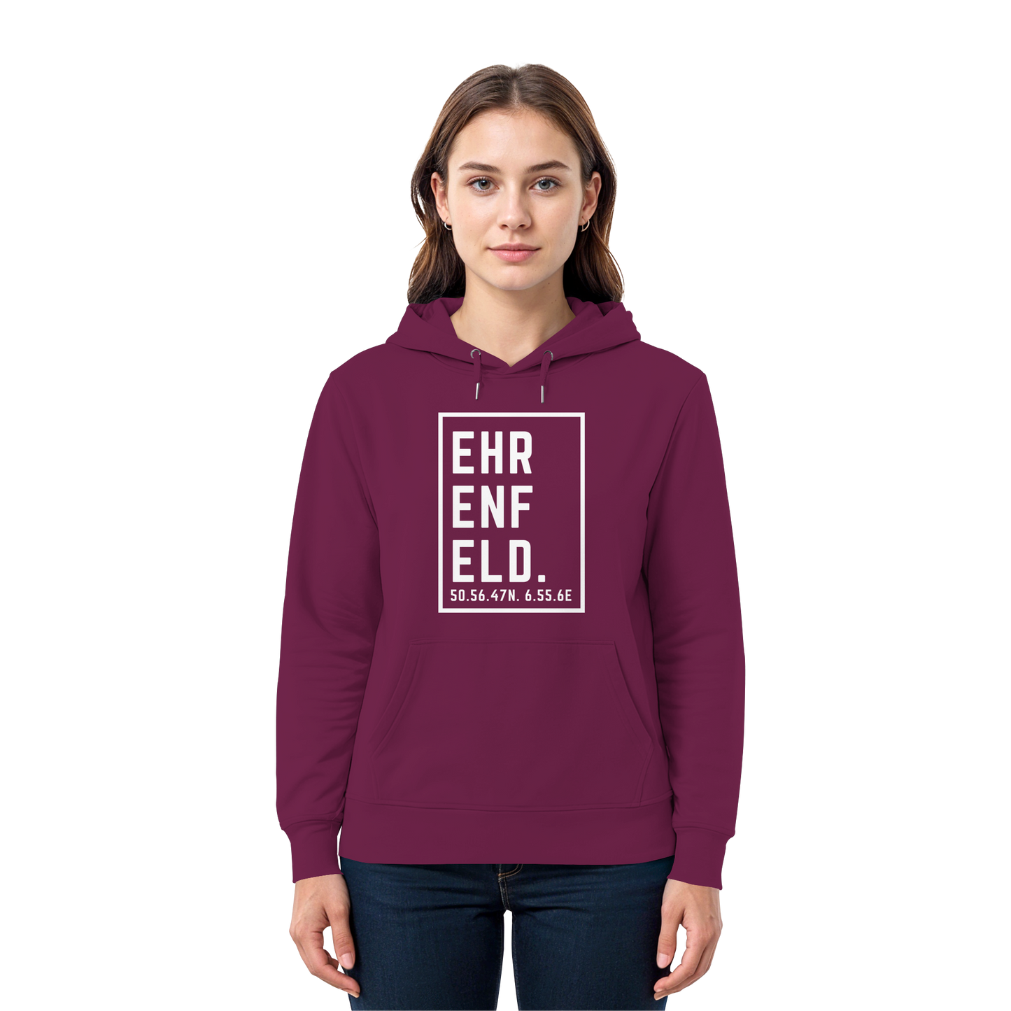 Ehrenfeld Koordinaten (großer Druck auf der Brust) - Premium Unisex Hoodie