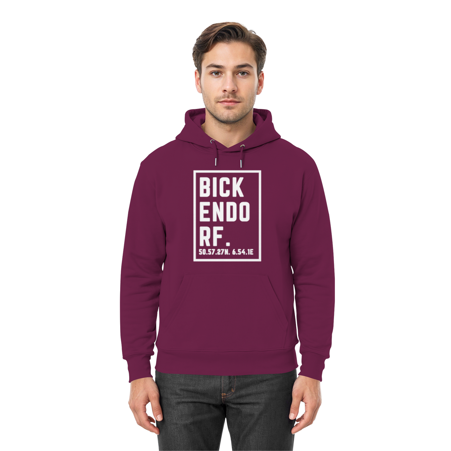 Bickendorf Koordinaten (großer Druck auf der Brust) - Premium Unisex Hoodie