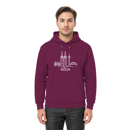Köln Skyline (großer Druck auf der Brust) - Premium Unisex Hoodie