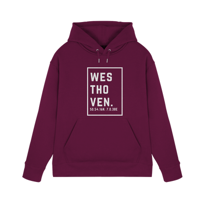 Westhoven Koordinaten (großer Druck auf der Brust) - Premium Unisex Hoodie