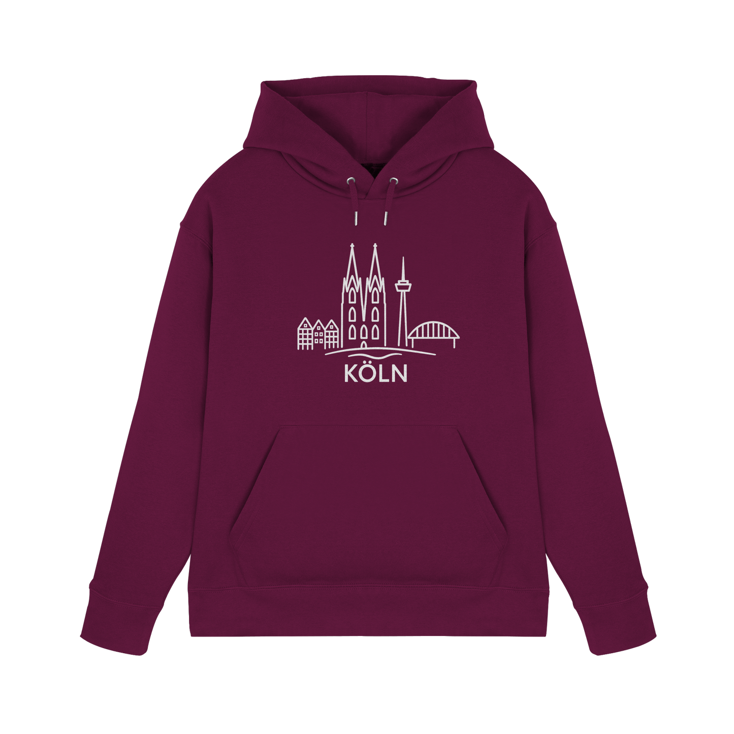Köln Skyline (großer Druck auf der Brust) - Premium Unisex Hoodie