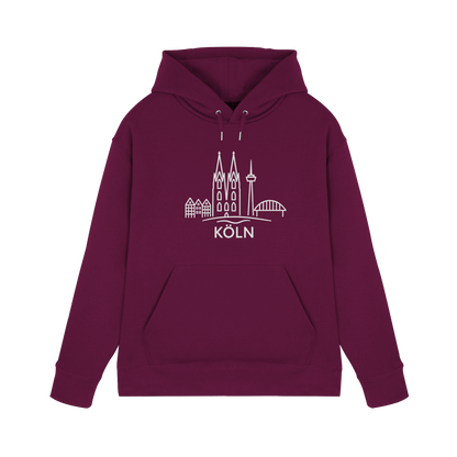 Köln Skyline (großer Druck auf der Brust) - Premium Unisex Hoodie