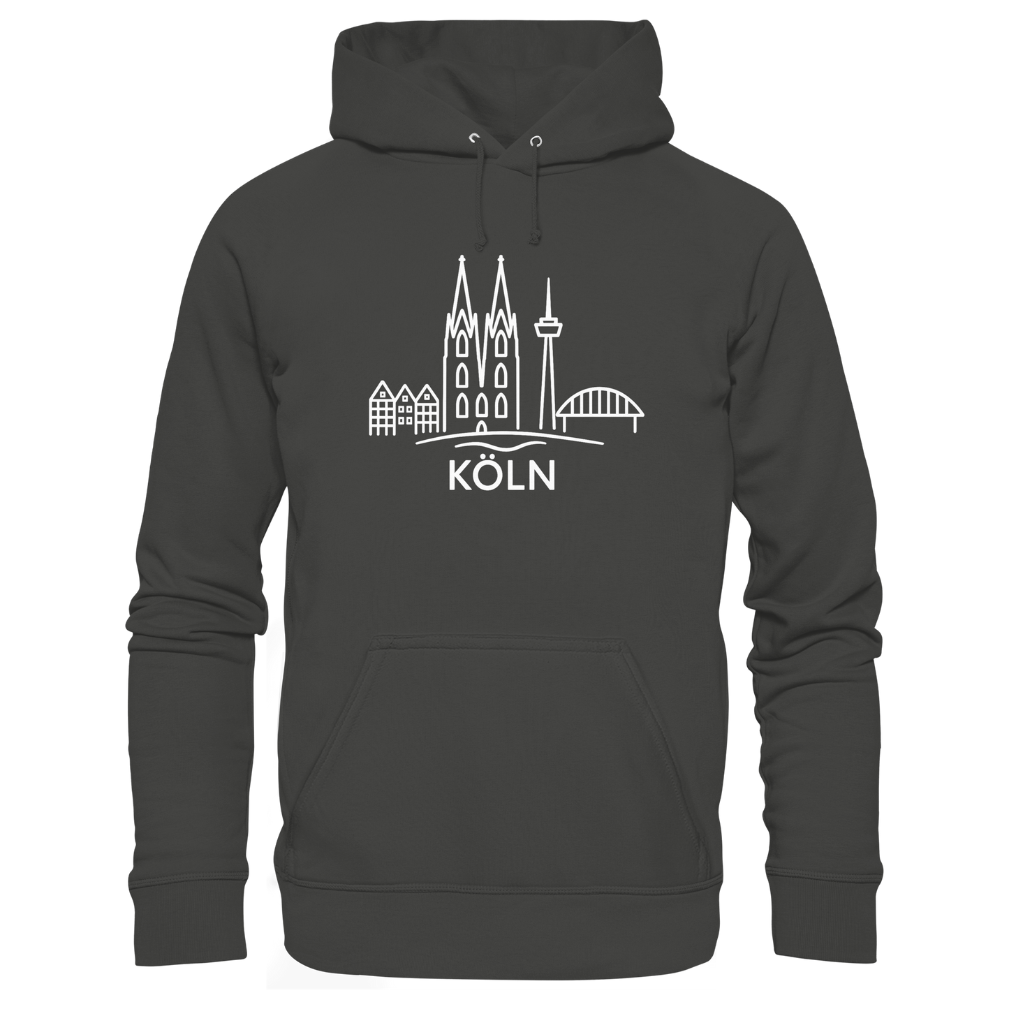 Köln Skyline (großer Druck auf der Brust) - Premium Unisex Hoodie