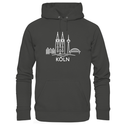 Köln Skyline (großer Druck auf der Brust) - Premium Unisex Hoodie