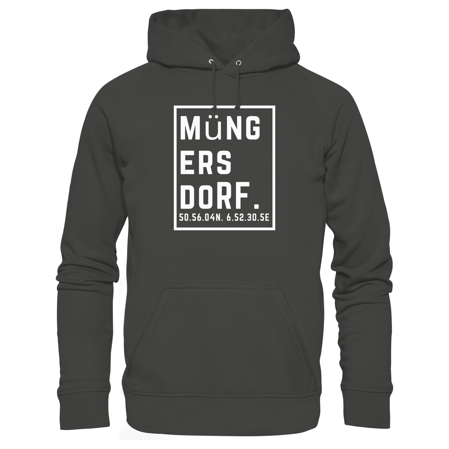 Müngersdorf Koordinaten (großer Druck auf der Brust) - Premium Unisex Hoodie