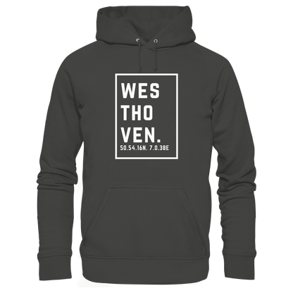 Westhoven Koordinaten (großer Druck auf der Brust) - Premium Unisex Hoodie