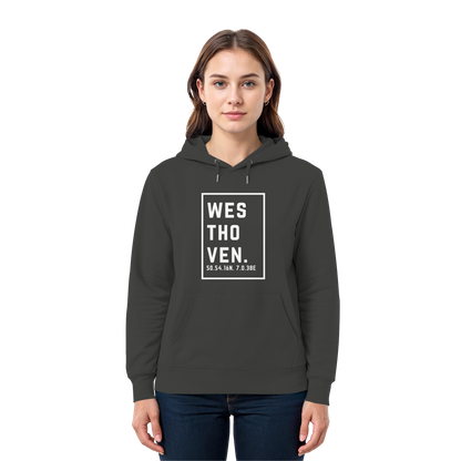 Westhoven Koordinaten (großer Druck auf der Brust) - Premium Unisex Hoodie