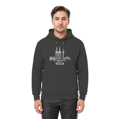 Köln Skyline (großer Druck auf der Brust) - Premium Unisex Hoodie