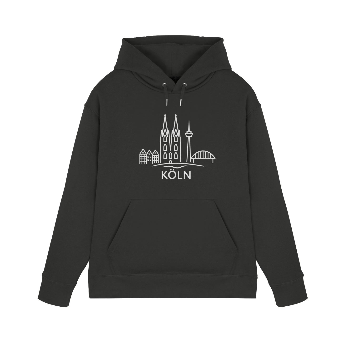 Köln Skyline (großer Druck auf der Brust) - Premium Unisex Hoodie