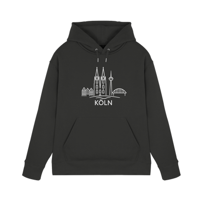 Köln Skyline (großer Druck auf der Brust) - Premium Unisex Hoodie