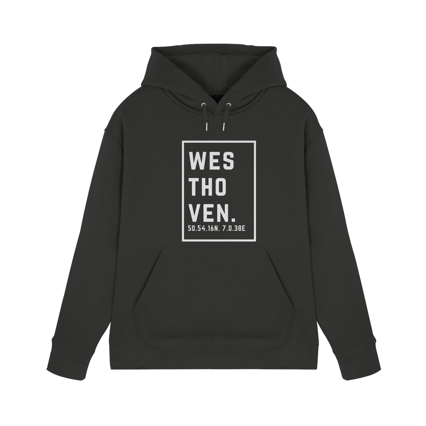 Westhoven Koordinaten (großer Druck auf der Brust) - Premium Unisex Hoodie