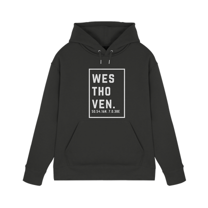 Westhoven Koordinaten (großer Druck auf der Brust) - Premium Unisex Hoodie