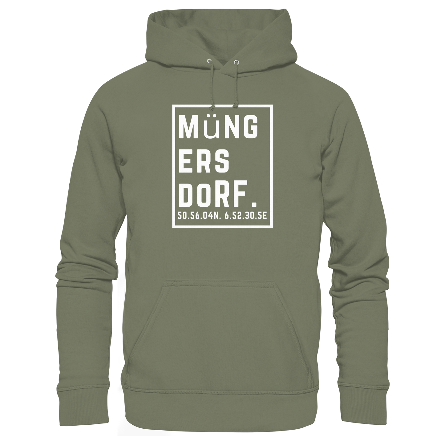 Müngersdorf Koordinaten (großer Druck auf der Brust) - Premium Unisex Hoodie
