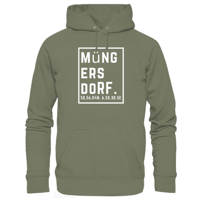 Müngersdorf Koordinaten (großer Druck auf der Brust) - Premium Unisex Hoodie