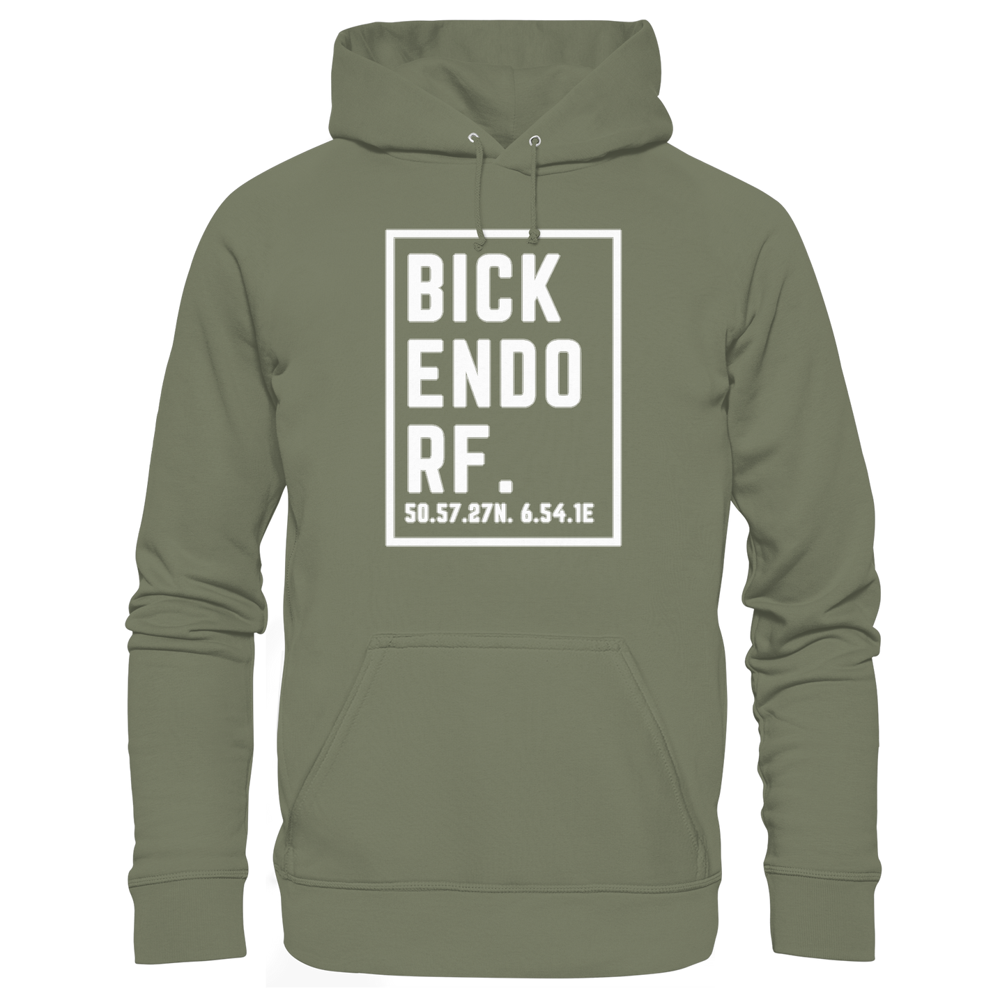 Bickendorf Koordinaten (großer Druck auf der Brust) - Premium Unisex Hoodie