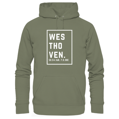 Westhoven Koordinaten (großer Druck auf der Brust) - Premium Unisex Hoodie