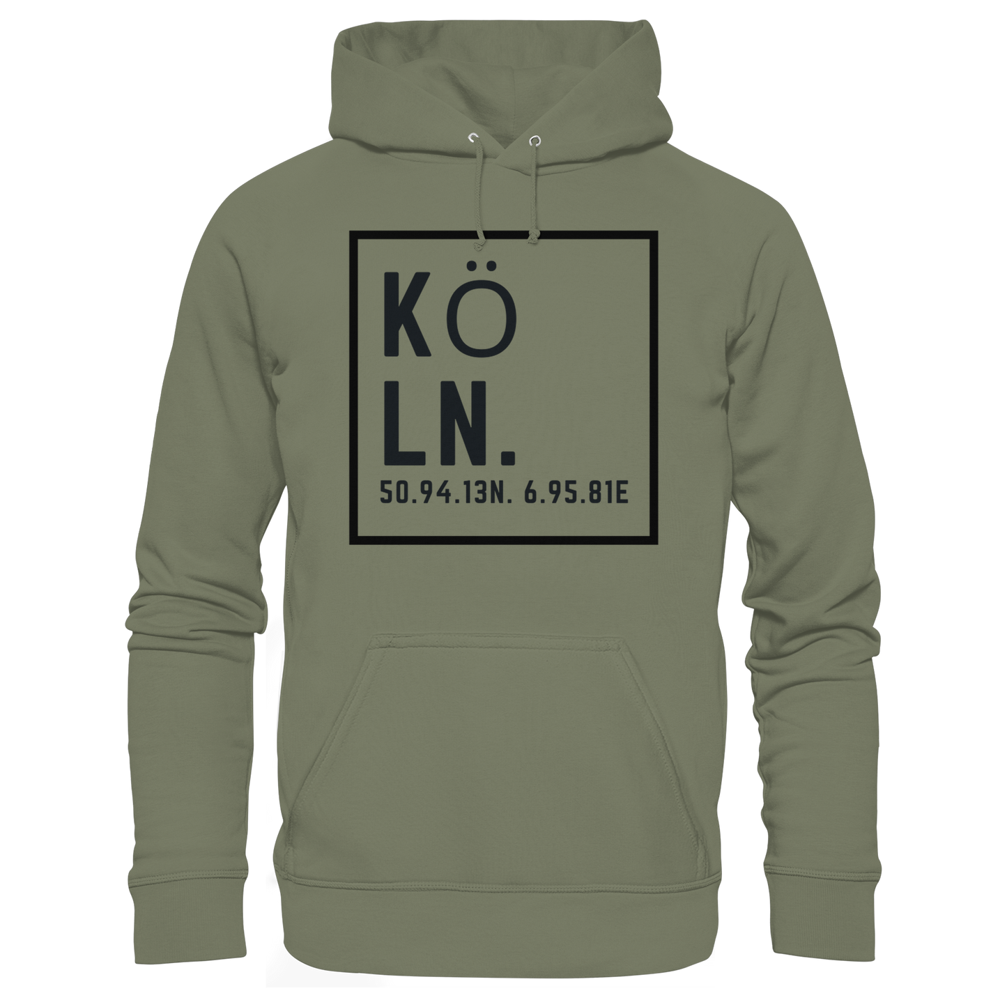 Köln Koordinaten (großer Druck auf der Brust) - Premium Unisex Hoodie