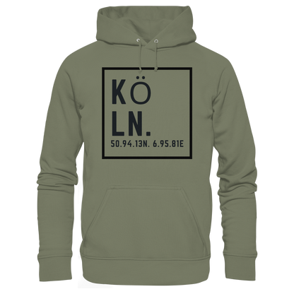 Köln Koordinaten (großer Druck auf der Brust) - Premium Unisex Hoodie
