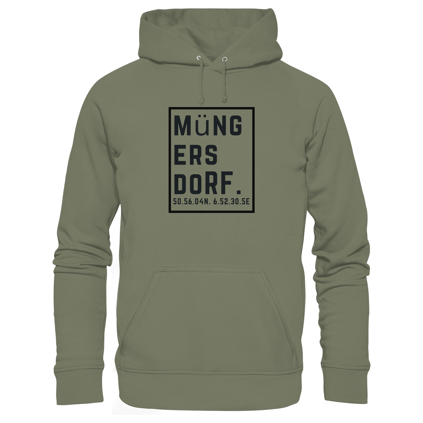 Müngersdorf Koordinaten (großer Druck auf der Brust) - Premium Unisex Hoodie