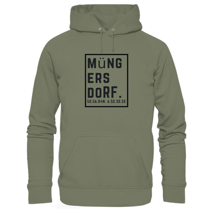 Müngersdorf Koordinaten (großer Druck auf der Brust) - Premium Unisex Hoodie