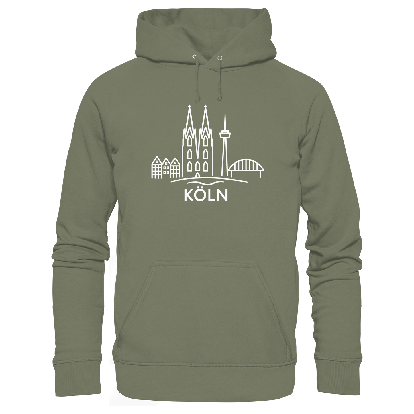 Köln Skyline (großer Druck auf der Brust) - Premium Unisex Hoodie