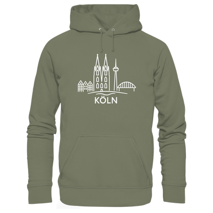 Köln Skyline (großer Druck auf der Brust) - Premium Unisex Hoodie