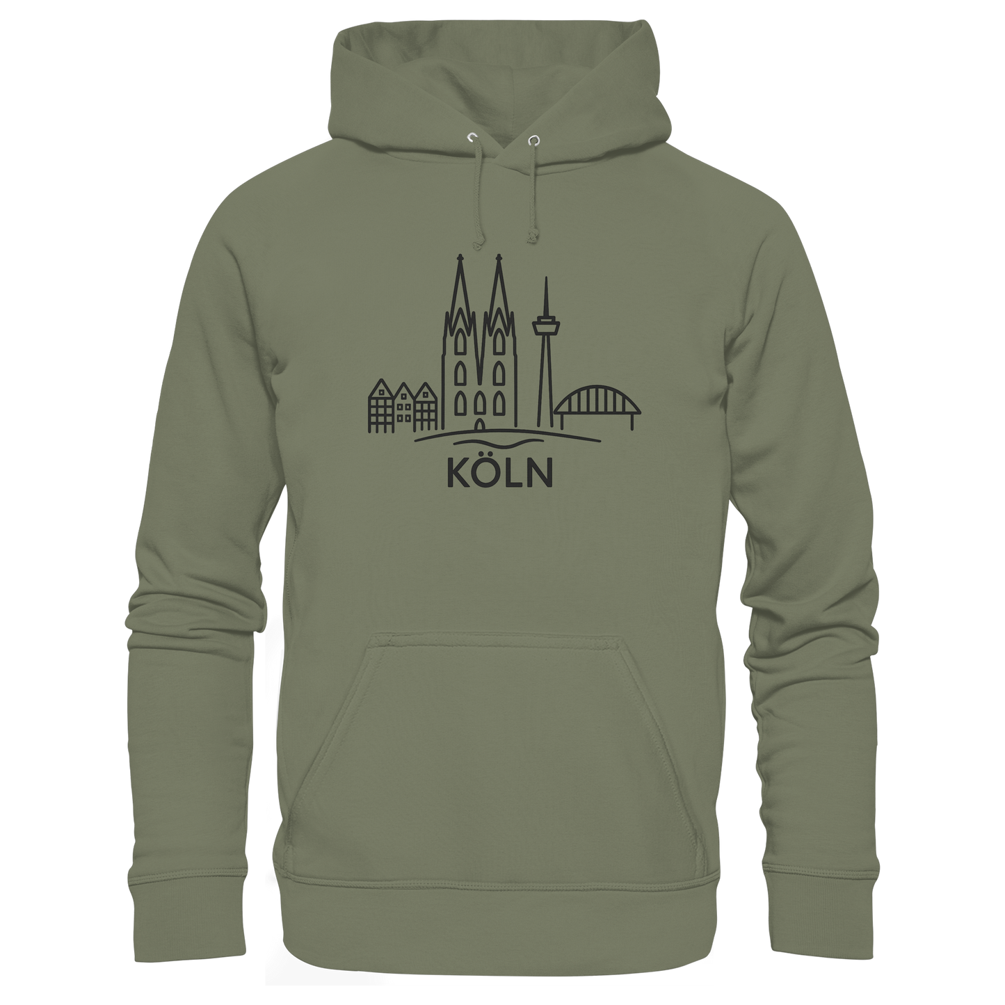 Köln Skyline (großer Druck auf der Brust) - Premium Unisex Hoodie