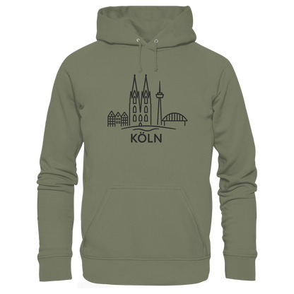 Köln Skyline (großer Druck auf der Brust) - Premium Unisex Hoodie