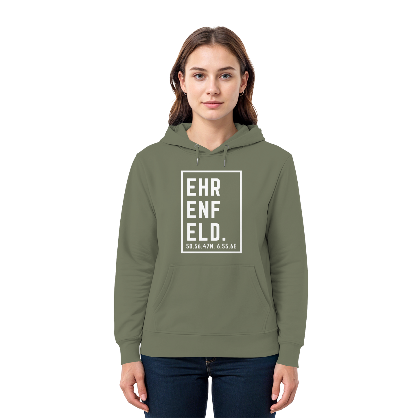 Ehrenfeld Koordinaten (großer Druck auf der Brust) - Premium Unisex Hoodie