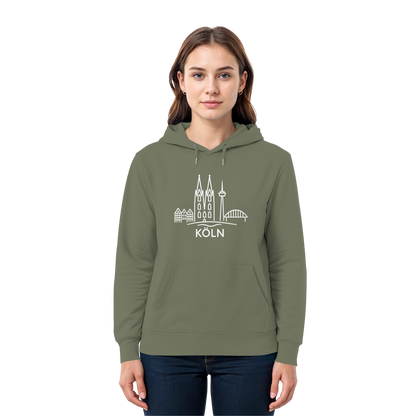 Köln Skyline (großer Druck auf der Brust) - Premium Unisex Hoodie