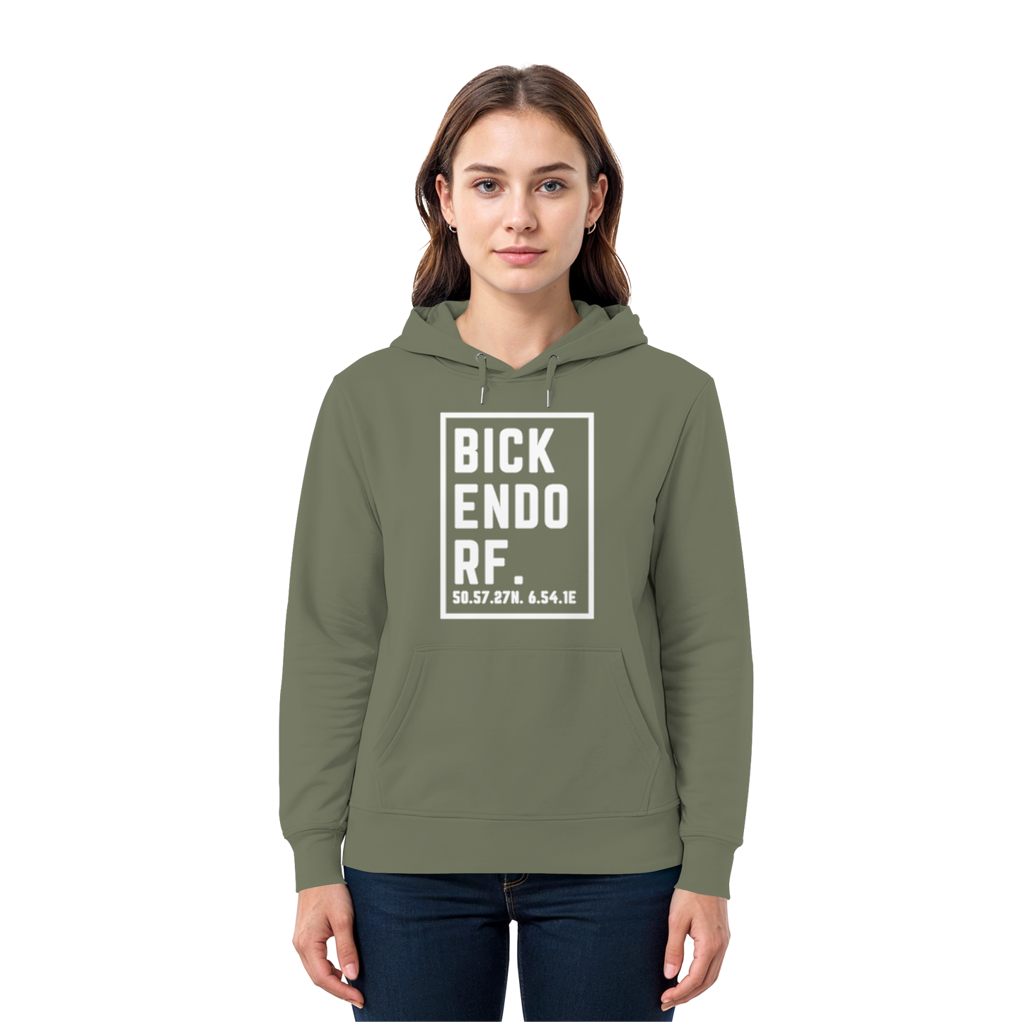 Bickendorf Koordinaten (großer Druck auf der Brust) - Premium Unisex Hoodie