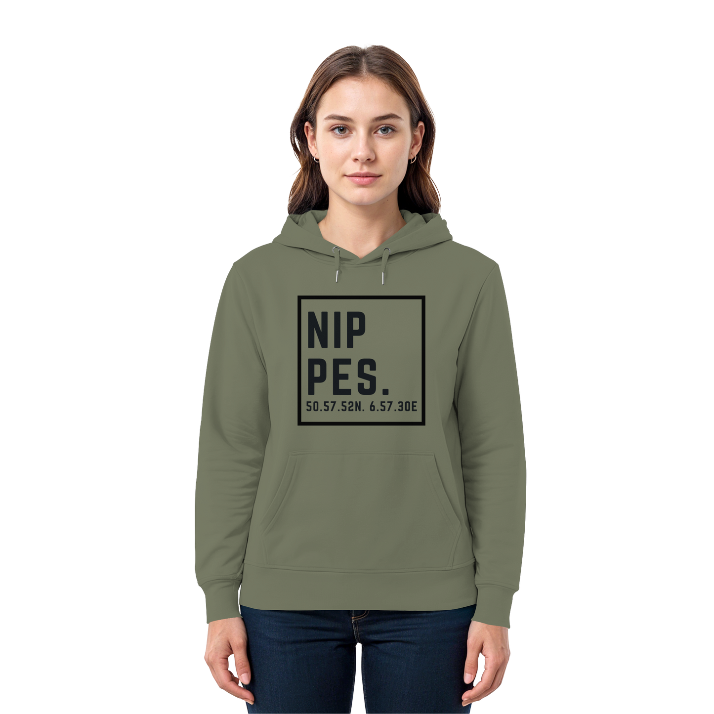 Nippes Koordinaten (großer Druck auf der Brust) - Premium Unisex Hoodie