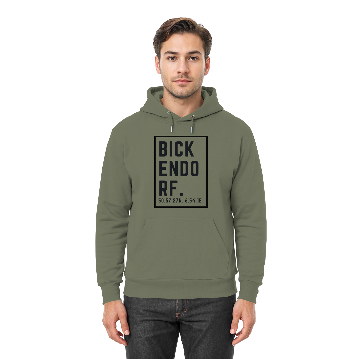 Bickendorf Koordinaten (großer Druck auf der Brust) - Premium Unisex Hoodie