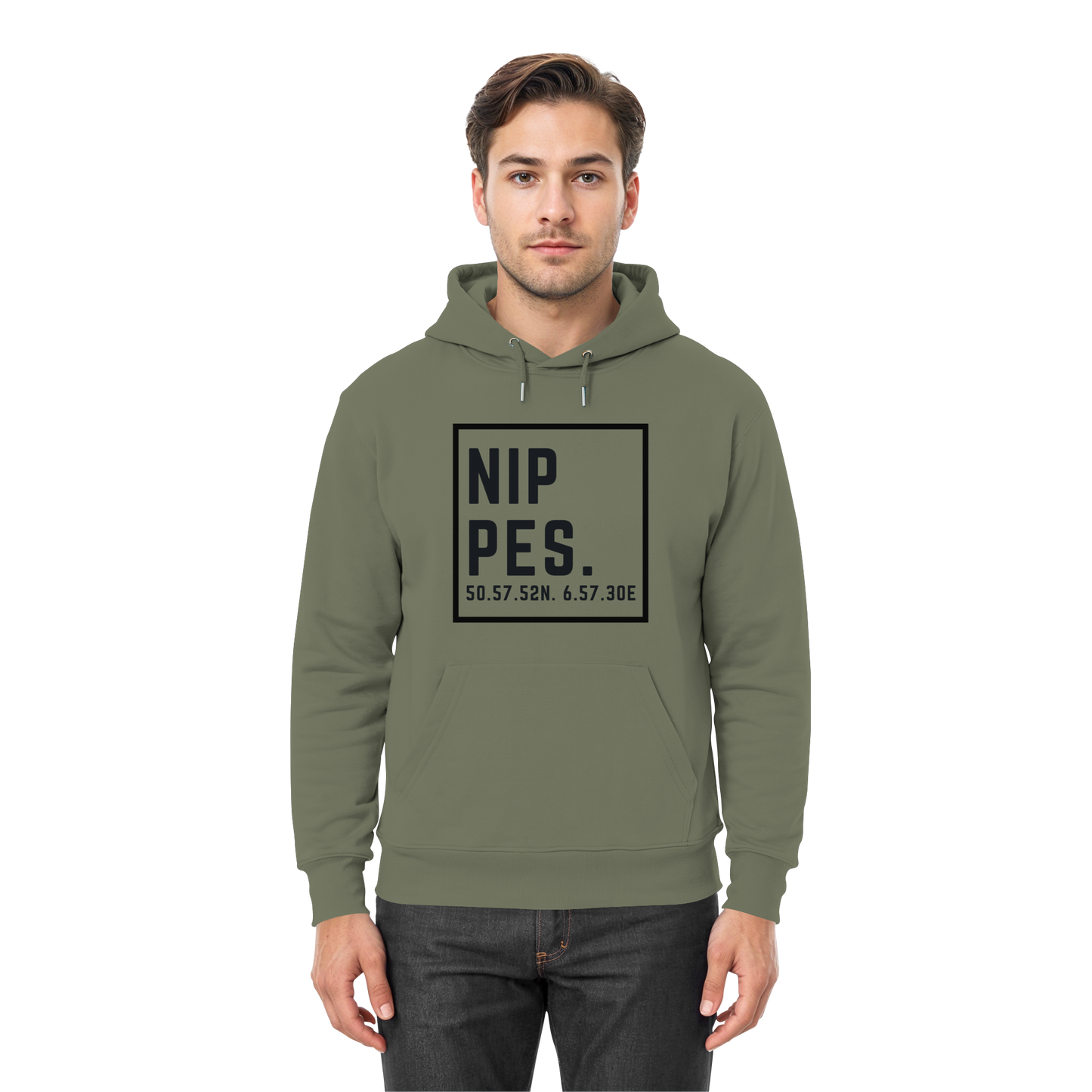 Nippes Koordinaten (großer Druck auf der Brust) - Premium Unisex Hoodie