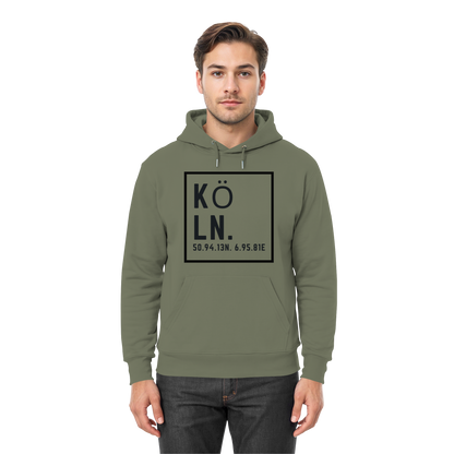 Köln Koordinaten (großer Druck auf der Brust) - Premium Unisex Hoodie