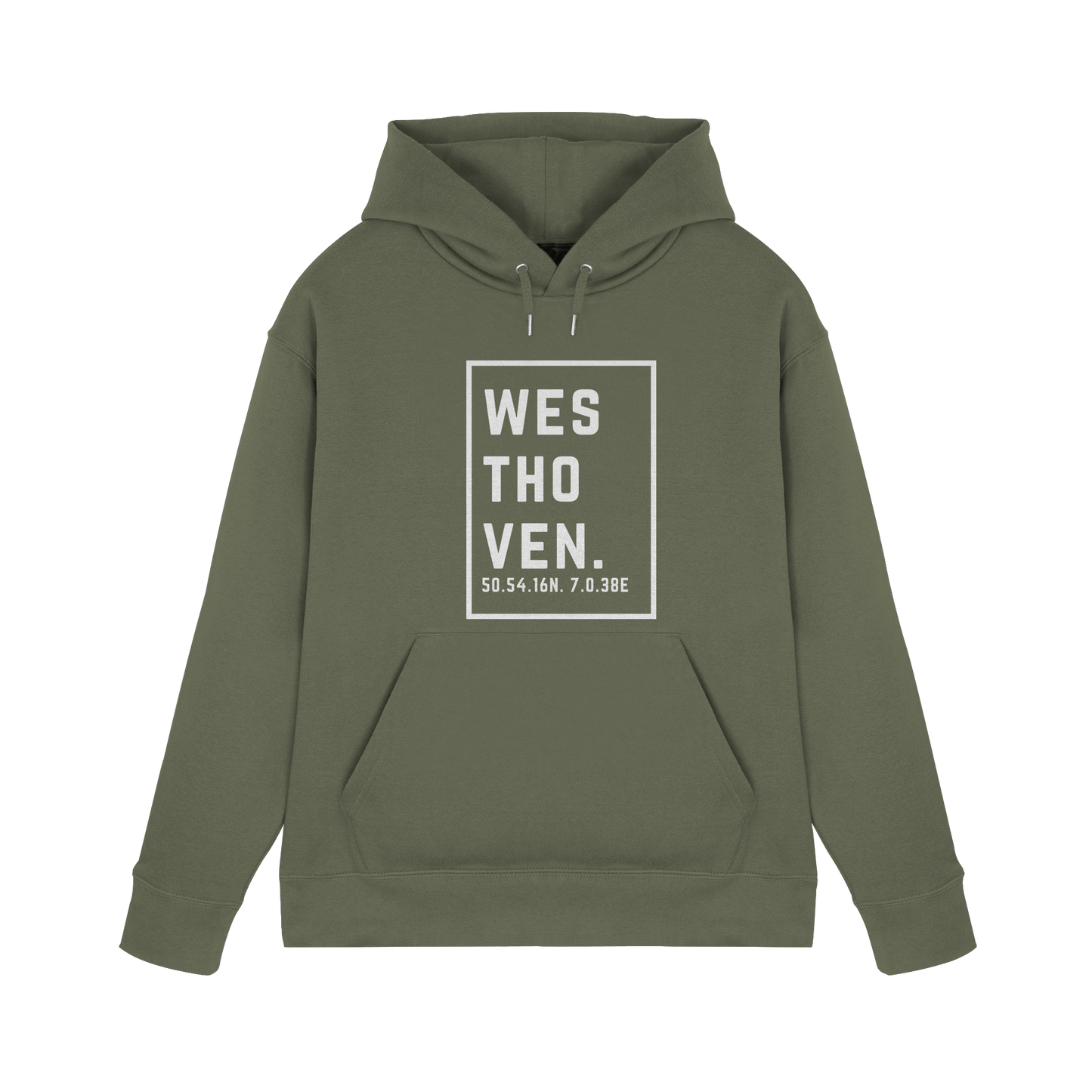 Westhoven Koordinaten (großer Druck auf der Brust) - Premium Unisex Hoodie