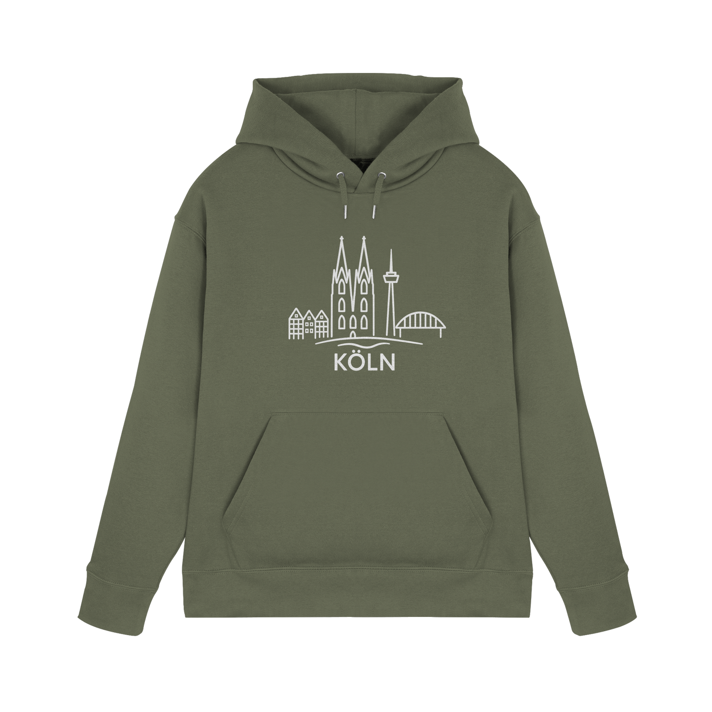 Köln Skyline (großer Druck auf der Brust) - Premium Unisex Hoodie