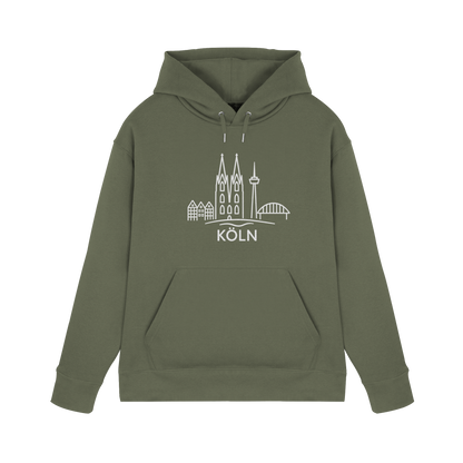 Köln Skyline (großer Druck auf der Brust) - Premium Unisex Hoodie