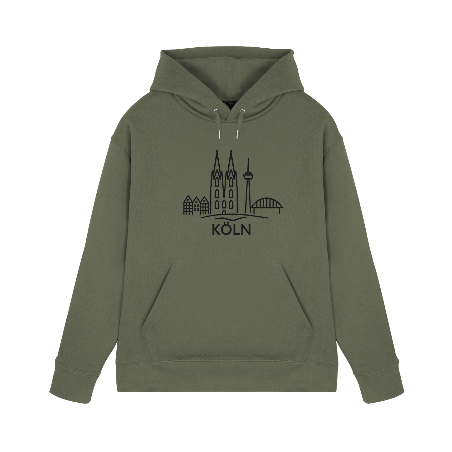 Köln Skyline (großer Druck auf der Brust) - Premium Unisex Hoodie