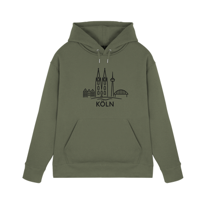 Köln Skyline (großer Druck auf der Brust) - Premium Unisex Hoodie