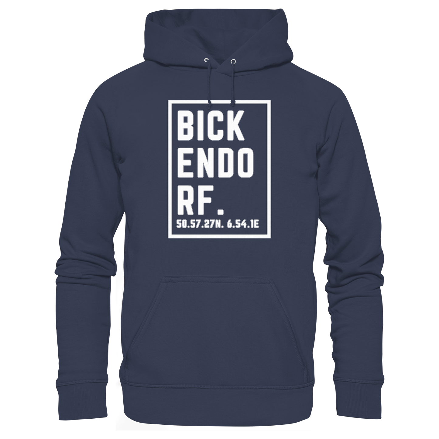 Bickendorf Koordinaten (großer Druck auf der Brust) - Premium Unisex Hoodie