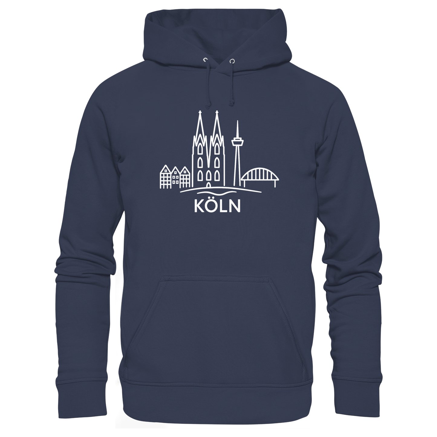 Köln Skyline (großer Druck auf der Brust) - Premium Unisex Hoodie