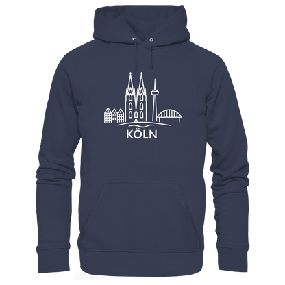 Köln Skyline (großer Druck auf der Brust) - Premium Unisex Hoodie