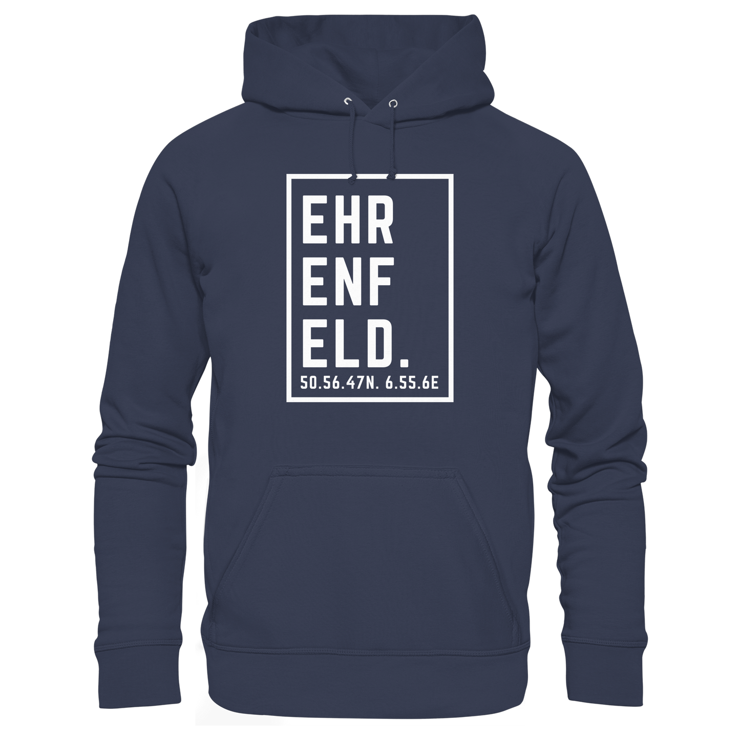 Ehrenfeld Koordinaten (großer Druck auf der Brust) - Premium Unisex Hoodie