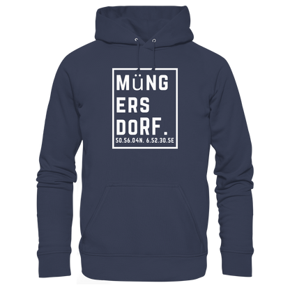 Müngersdorf Koordinaten (großer Druck auf der Brust) - Premium Unisex Hoodie