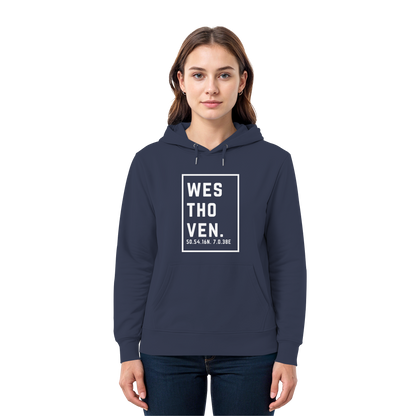 Westhoven Koordinaten (großer Druck auf der Brust) - Premium Unisex Hoodie