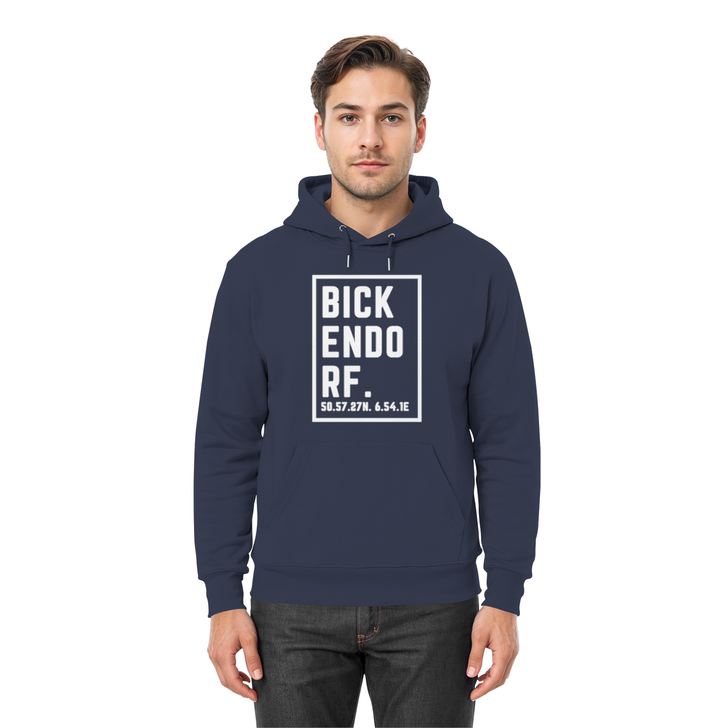 Bickendorf Koordinaten (großer Druck auf der Brust) - Premium Unisex Hoodie
