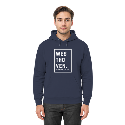 Westhoven Koordinaten (großer Druck auf der Brust) - Premium Unisex Hoodie