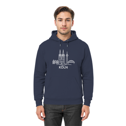 Köln Skyline (großer Druck auf der Brust) - Premium Unisex Hoodie